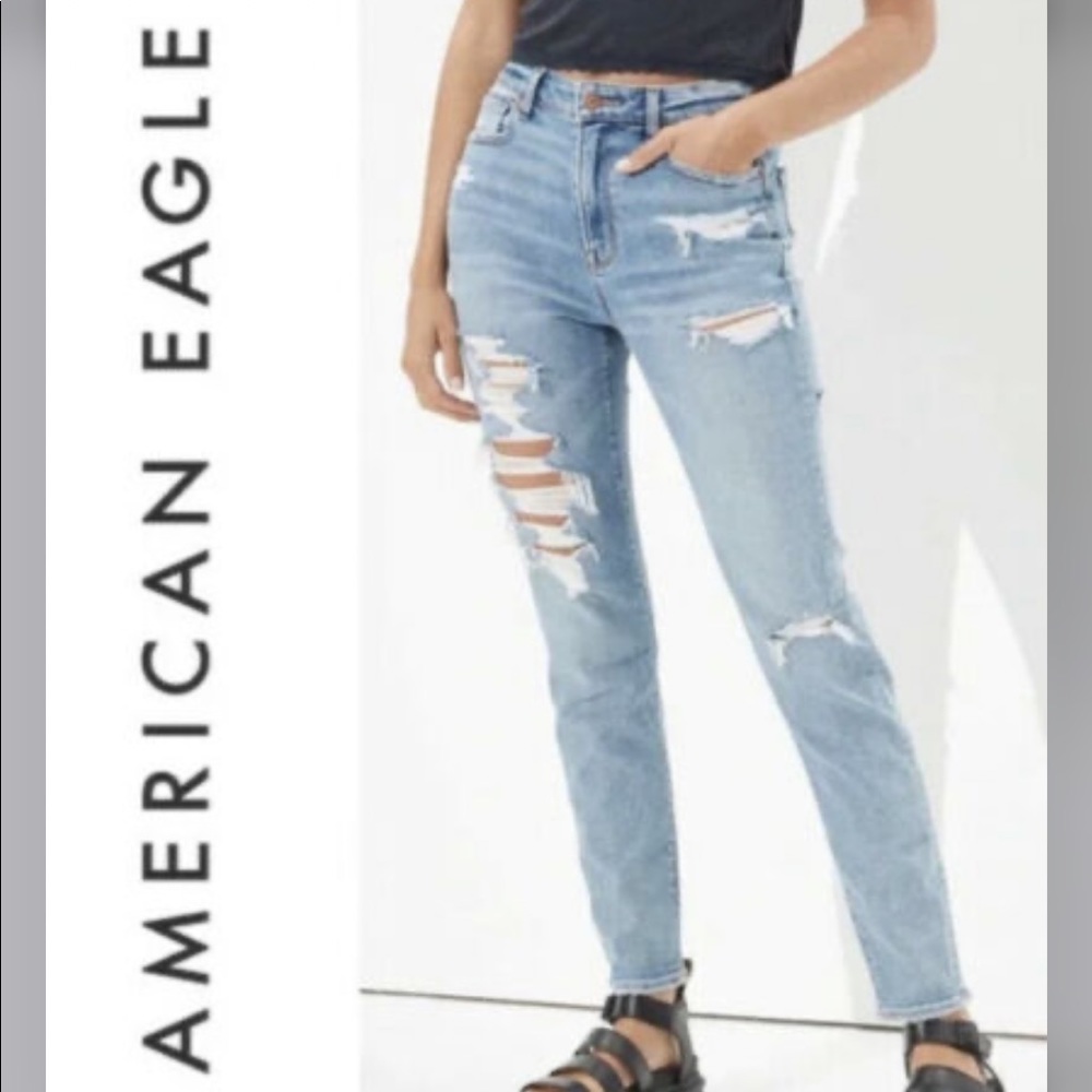 American Eagle Distressed Mom Jeans - Picture 1 of 8